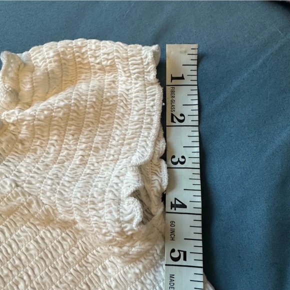 Brandy Melville “Charlene” White Smocked Ruffle Crop Top - Picture 8 of 10